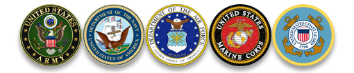Army, Navy, Air Force, Marines, Coast Guard